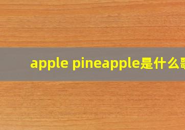 apple pineapple是什么歌